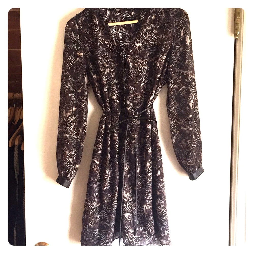 Ann Taylor Pheasant Feather Fall Dress